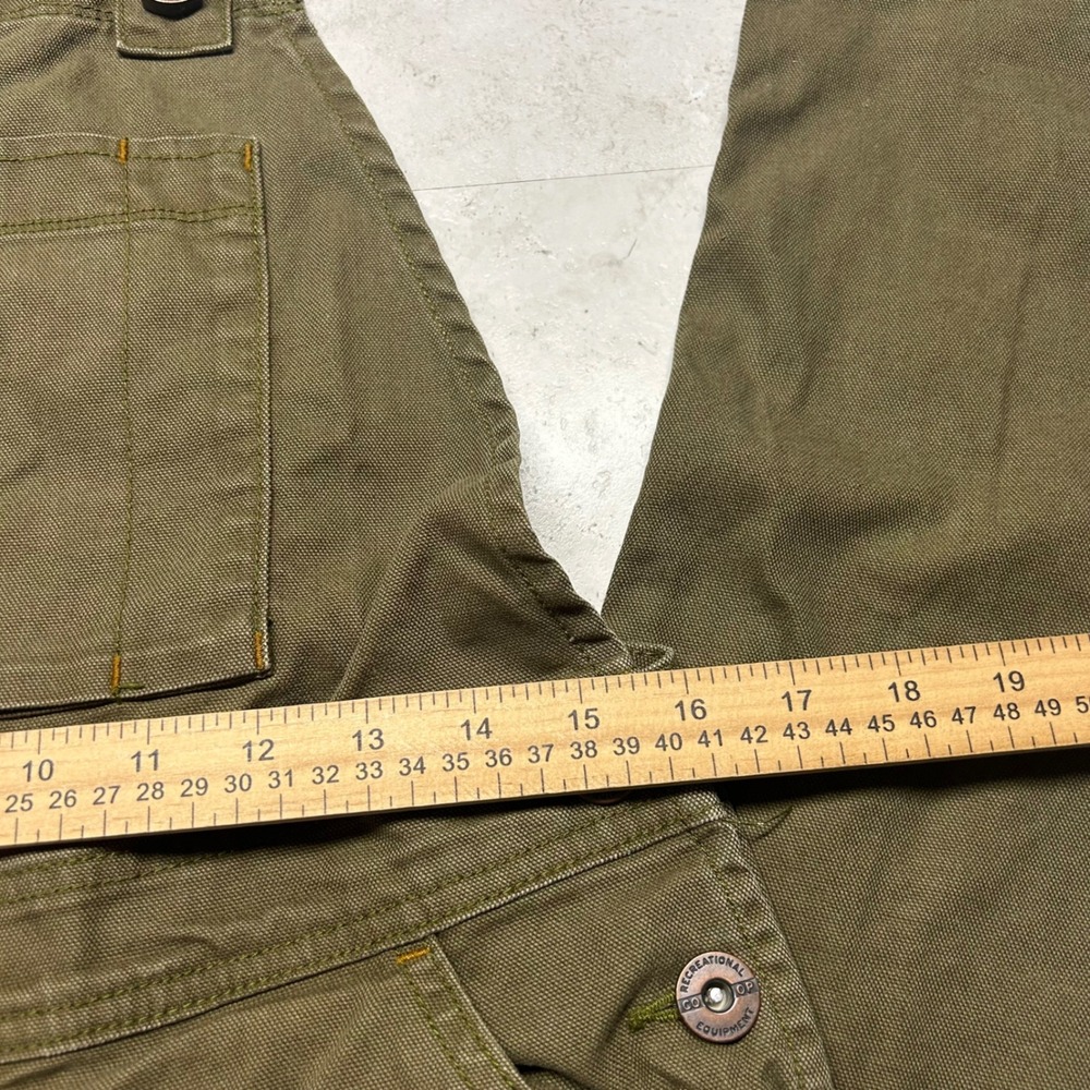 REI Cooperative Overalls Olive Green Womens Size 4 Double Knee Workwear Paint - Picture 5 of 8
